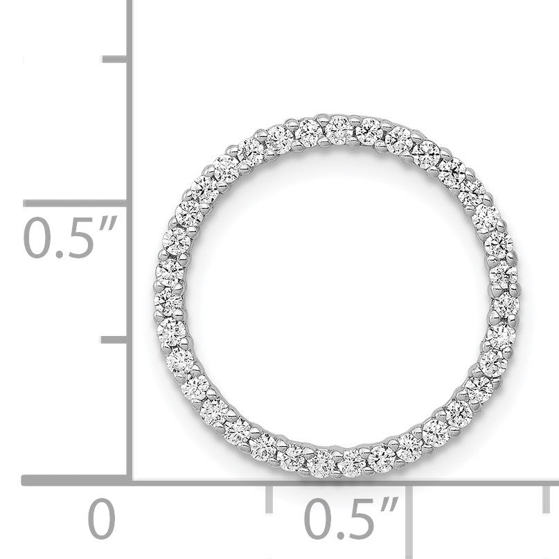 14k White Gold 1/3 carat Diamond Circle Chain Slide