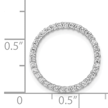 14k White Gold 1/3 carat Diamond Circle Chain Slide