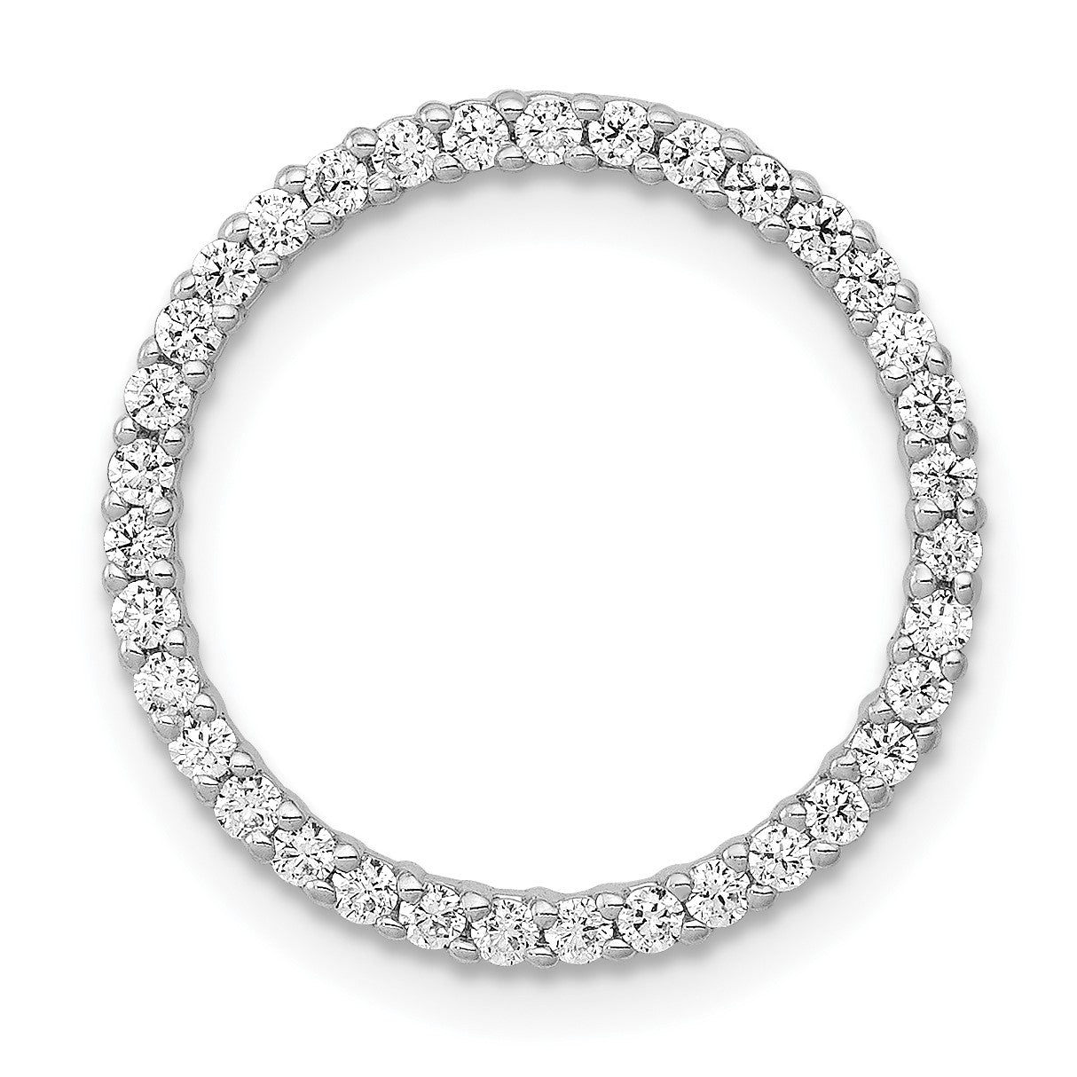14k White Gold 1/3 carat Diamond Circle Chain Slide