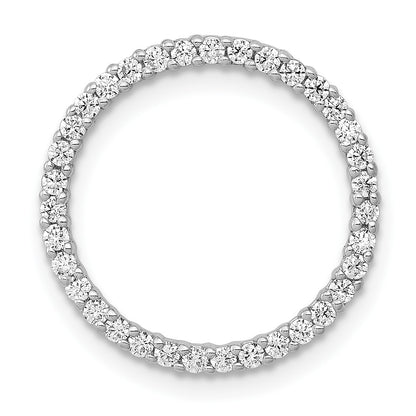 14k White Gold 1/3 carat Diamond Circle Chain Slide