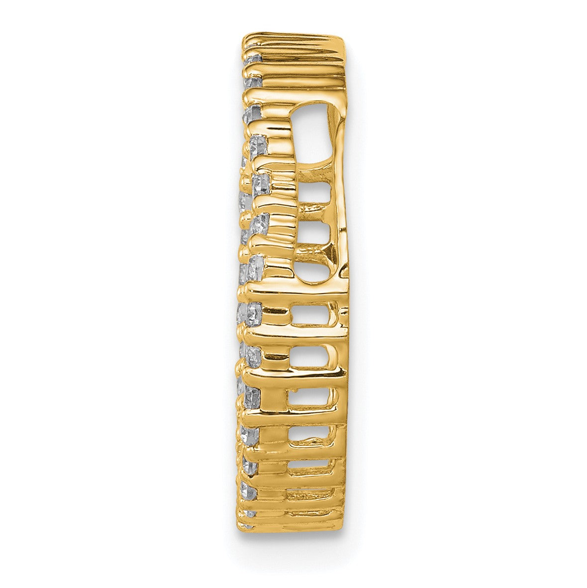 14k Polished 1/3 carat Diamond Circle Chain Slide