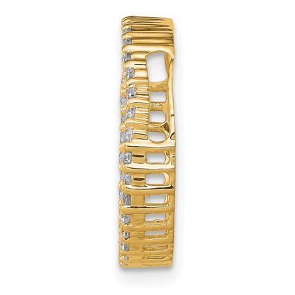 14k Polished 1/3 carat Diamond Circle Chain Slide