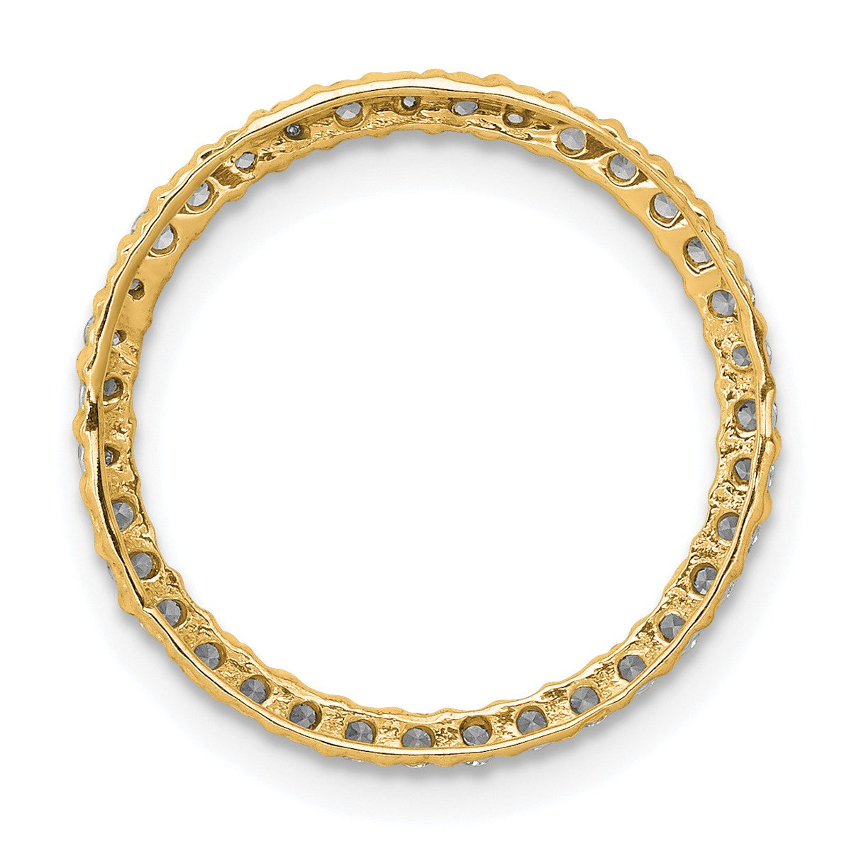14k Polished 1/3 carat Diamond Circle Chain Slide
