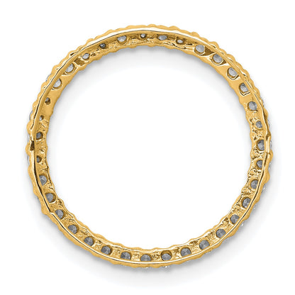 14k Polished 1/3 carat Diamond Circle Chain Slide