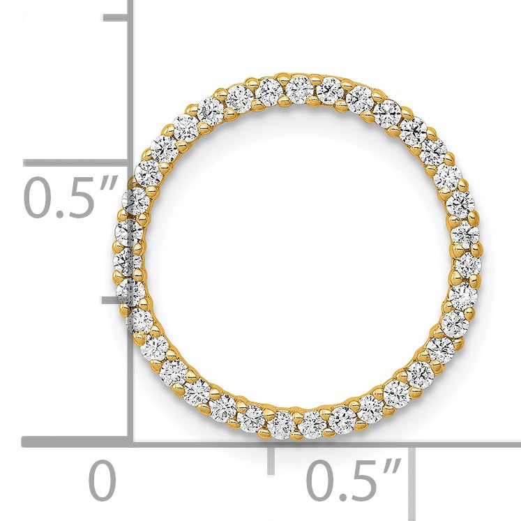 14k Polished 1/3 carat Diamond Circle Chain Slide