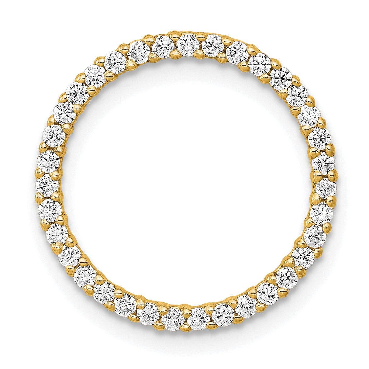 14k Polished 1/3 carat Diamond Circle Chain Slide