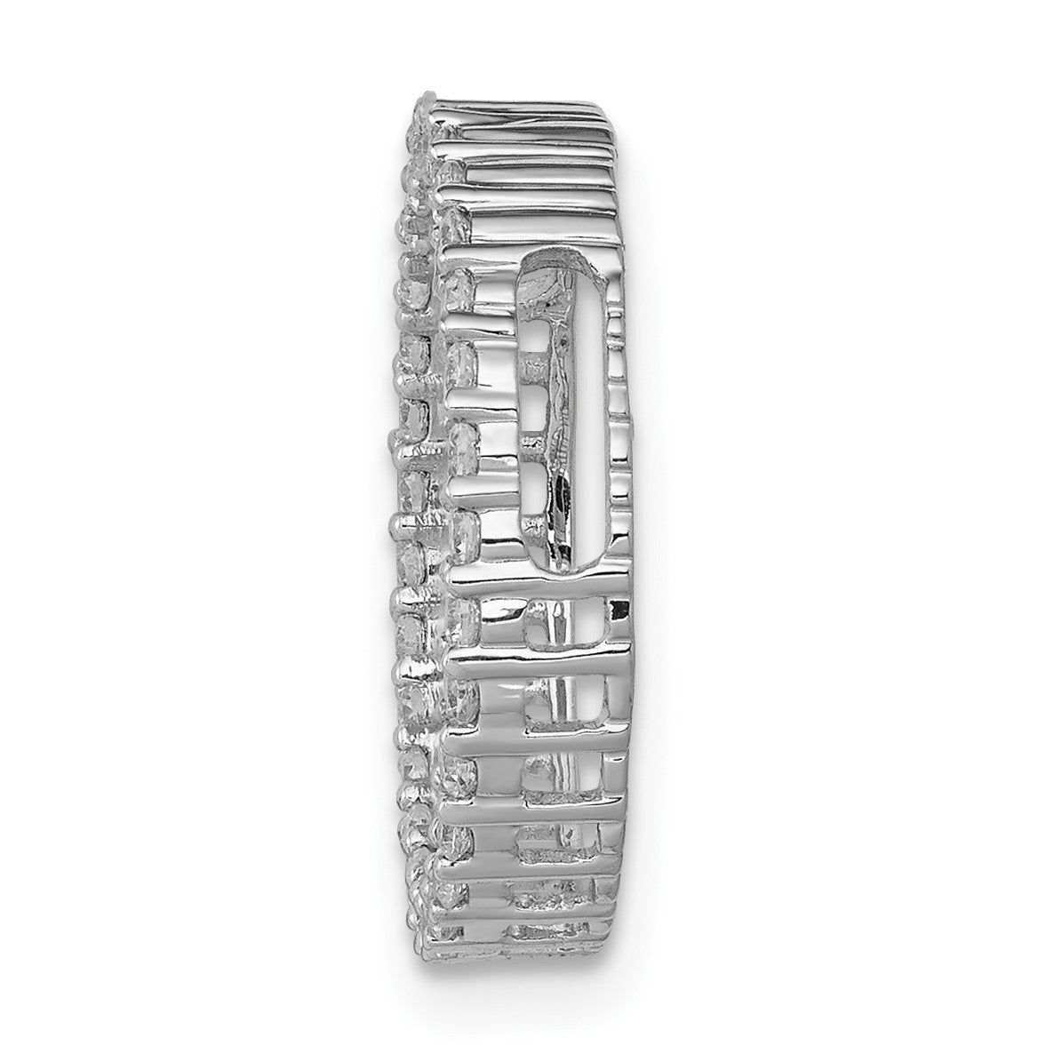 14k White Gold 3/8 carat Diamond Circle Chain Slide