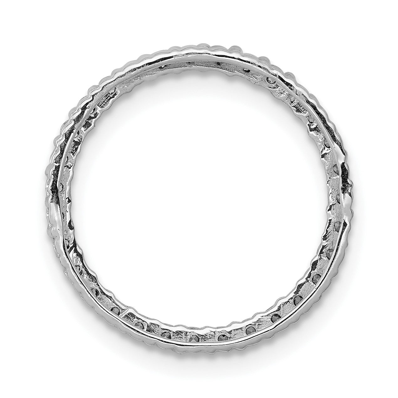 14k White Gold 3/8 carat Diamond Circle Chain Slide