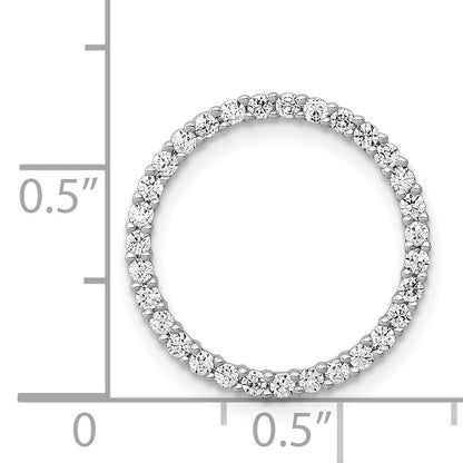 14k White Gold 3/8 carat Diamond Circle Chain Slide