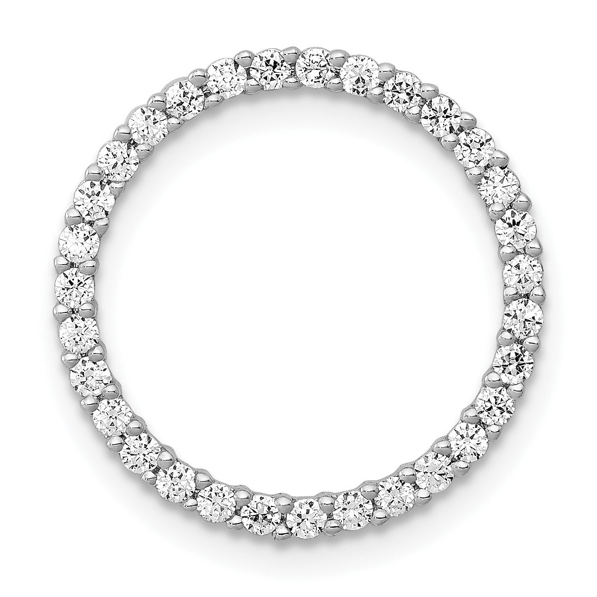 14k White Gold 3/8 carat Diamond Circle Chain Slide