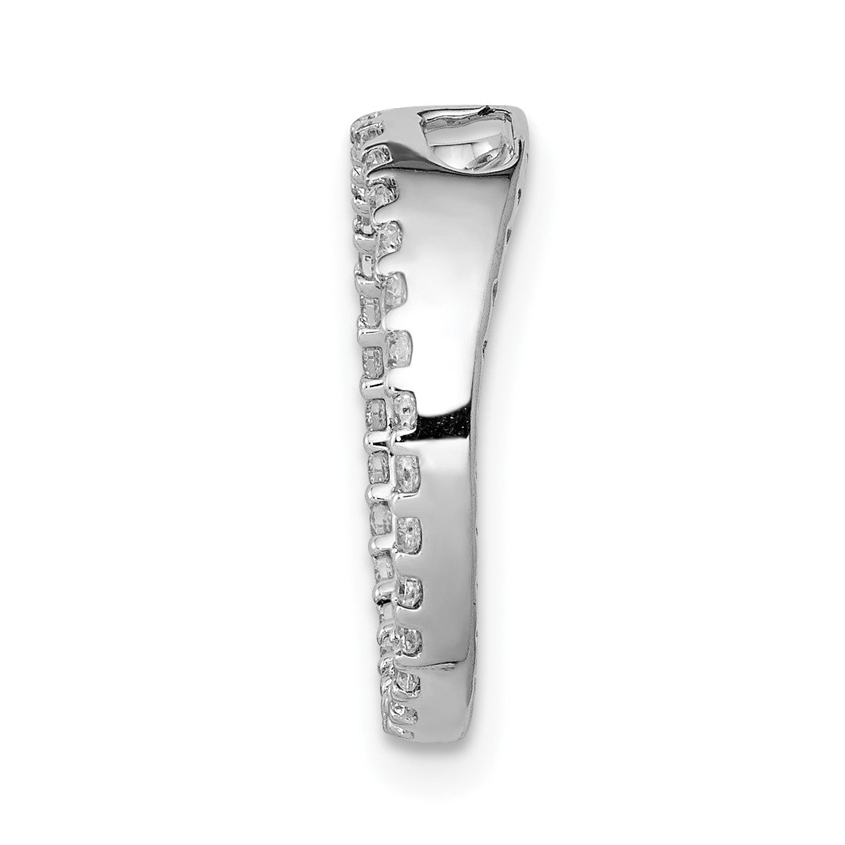 14k White Gold 1/4 carat Diamond Circle Chain Slide