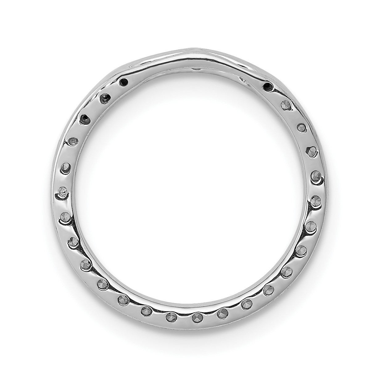 14k White Gold 1/4 carat Diamond Circle Chain Slide
