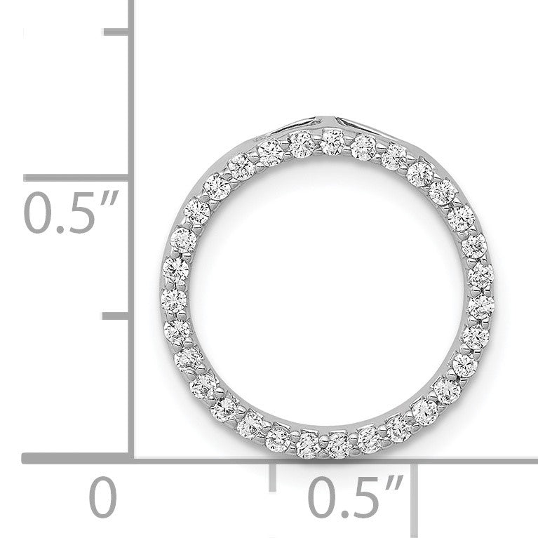 14k White Gold 1/4 carat Diamond Circle Chain Slide