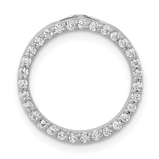 14k White Gold 1/4 carat Diamond Circle Chain Slide