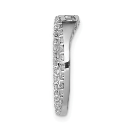 14k White Gold 1/2 carat Diamond Circle Chain Slide