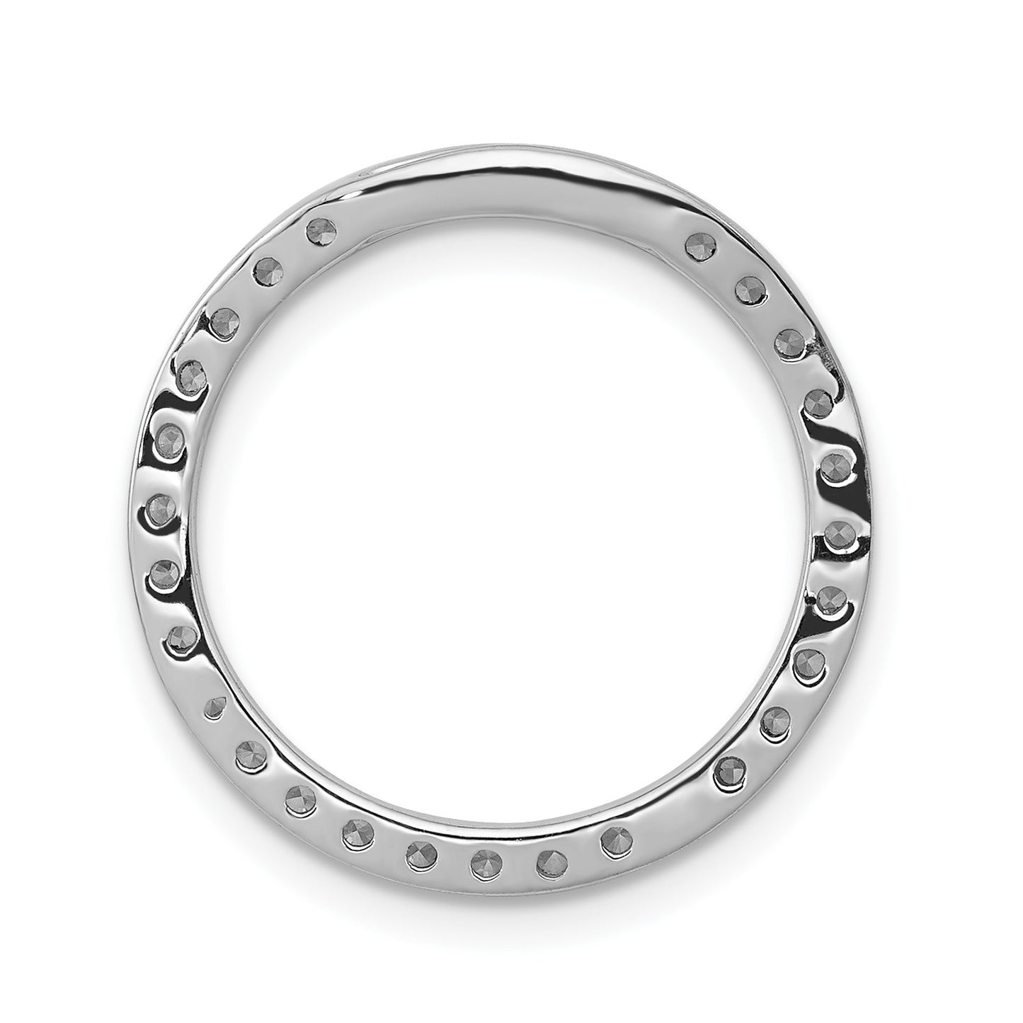 14k White Gold 1/2 carat Diamond Circle Chain Slide