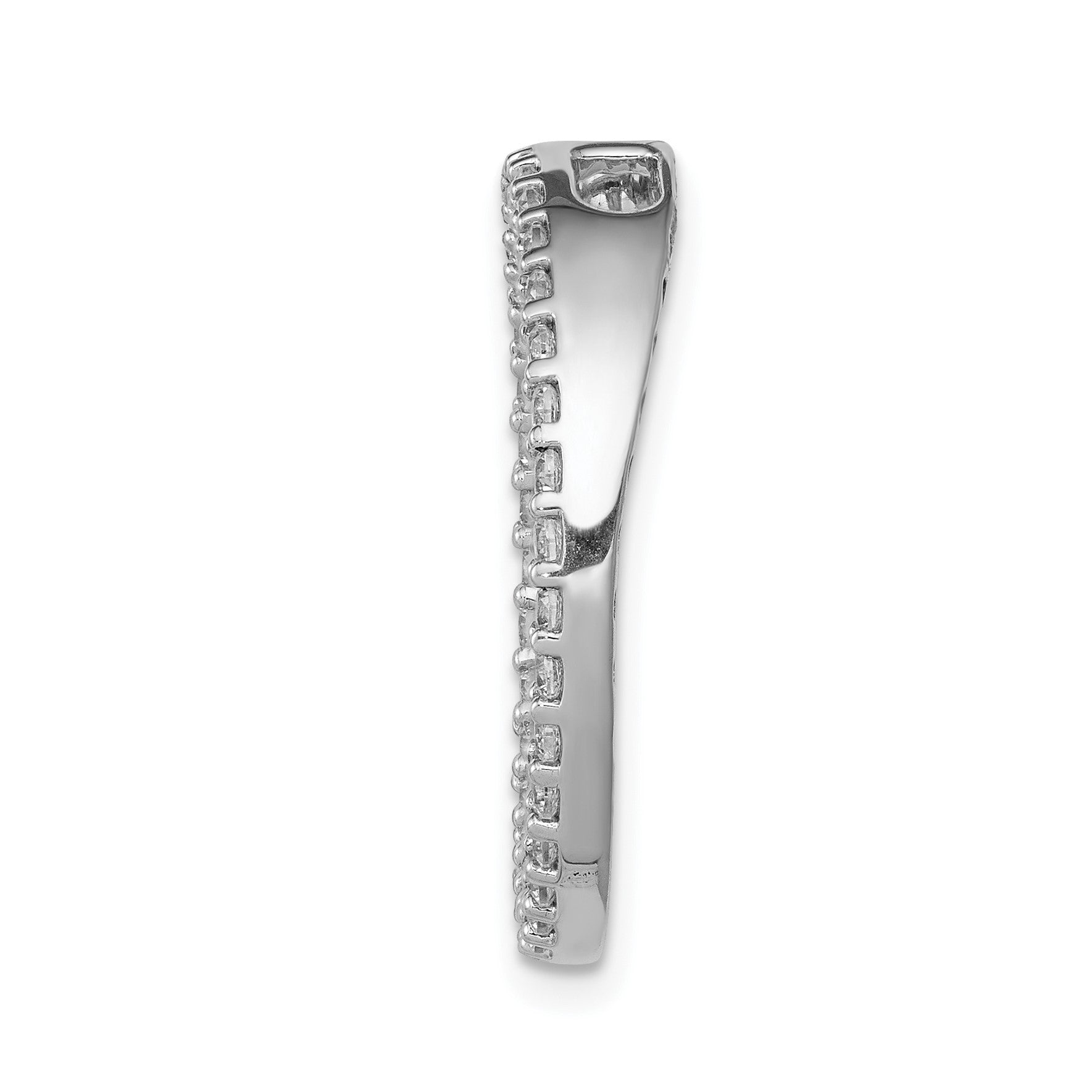 14k White Gold 3/4 carat Diamond Circle Chain Slide