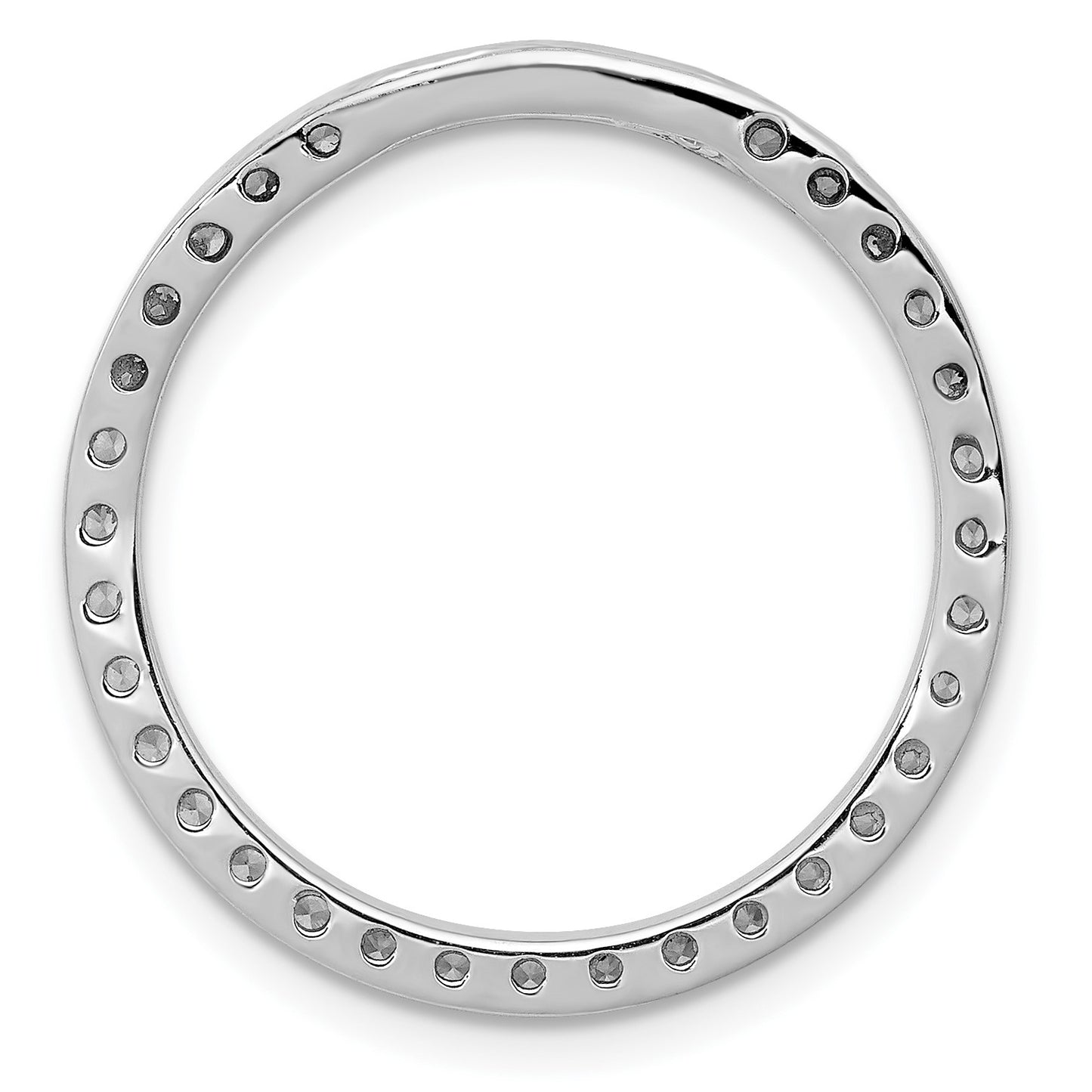 14k White Gold 3/4 carat Diamond Circle Chain Slide