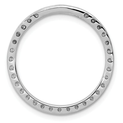 14k White Gold 3/4 carat Diamond Circle Chain Slide