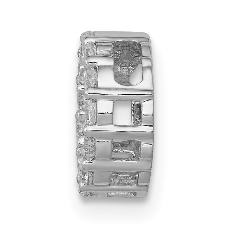 14k White Gold 1/4 carat Diamond Circle Chain Slide