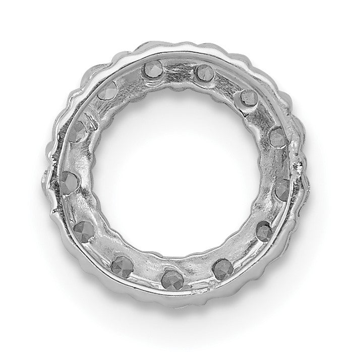 14k White Gold 1/4 carat Diamond Circle Chain Slide