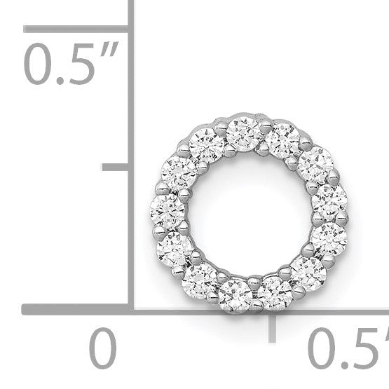 14k White Gold 1/4 carat Diamond Circle Chain Slide