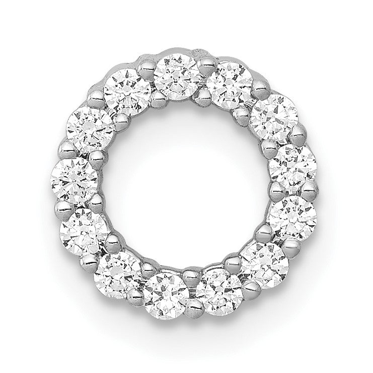 14k White Gold 1/4 carat Diamond Circle Chain Slide