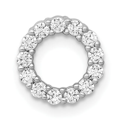 14k White Gold 1/4 carat Diamond Circle Chain Slide