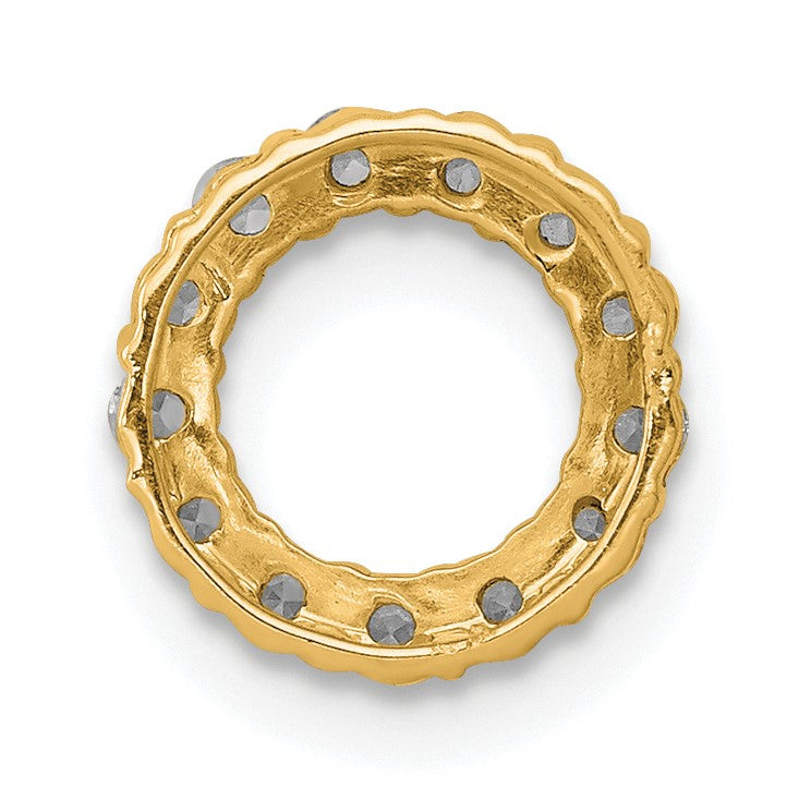 14k Polished 1/4 carat Diamond Circle Chain Slide