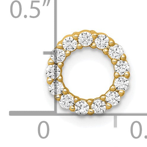 14k Polished 1/4 carat Diamond Circle Chain Slide