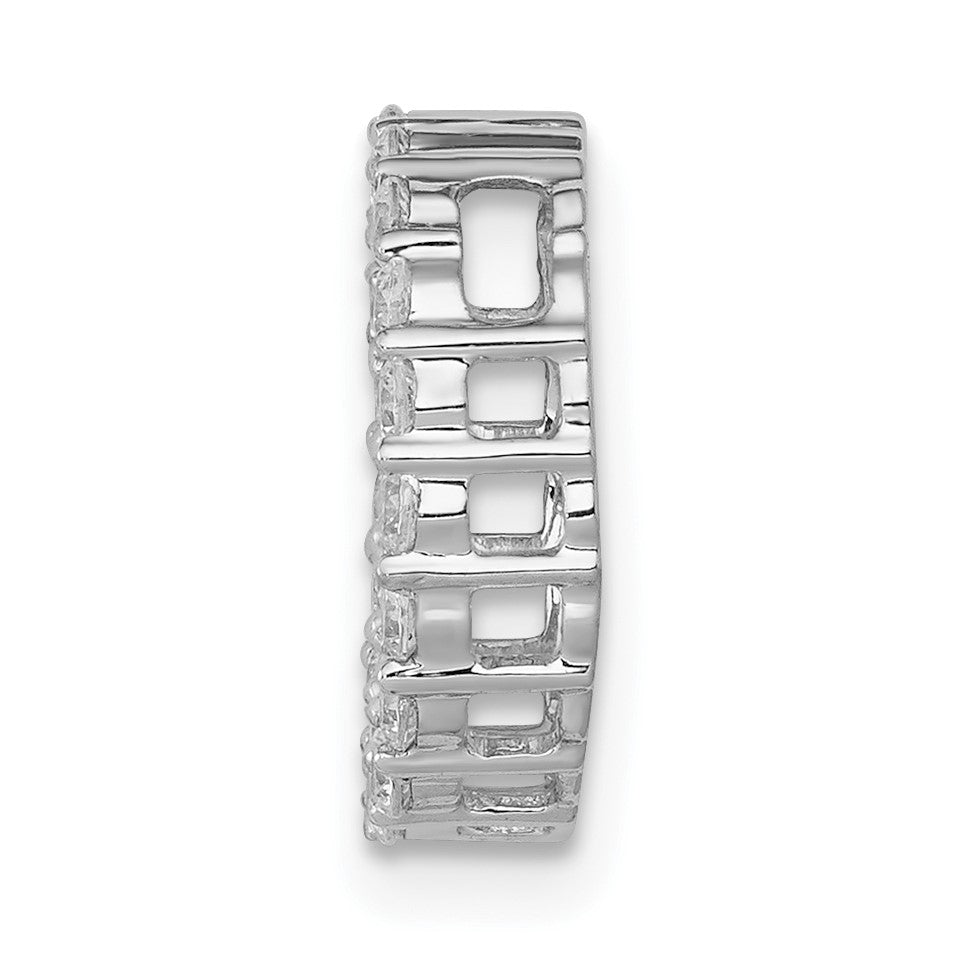 14k White Gold 3/8 carat Diamond Circle Chain Slide