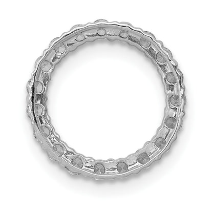 14k White Gold 3/8 carat Diamond Circle Chain Slide
