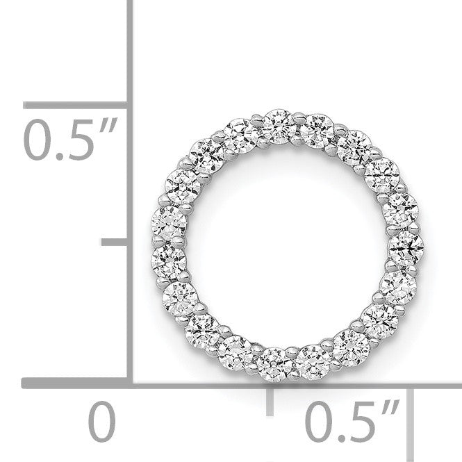 14k White Gold 3/8 carat Diamond Circle Chain Slide