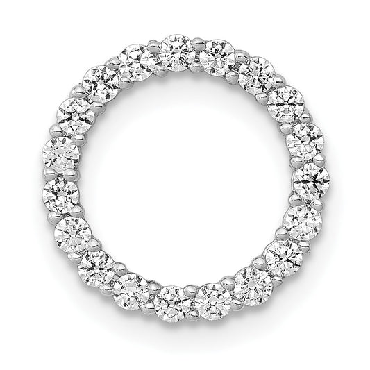 14k White Gold 3/8 carat Diamond Circle Chain Slide