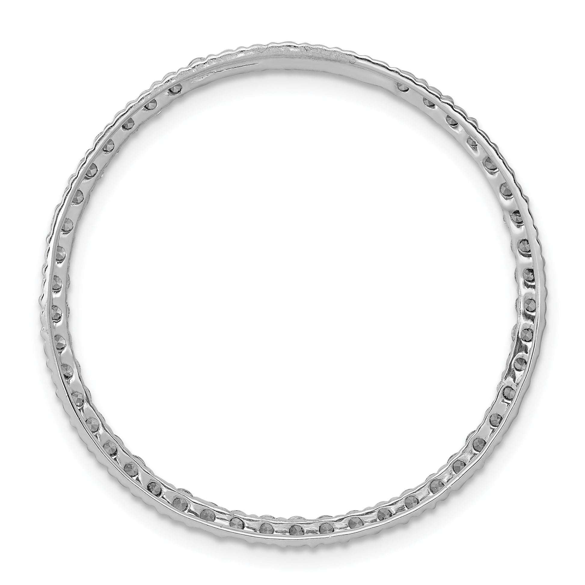 14k White Gold 1 carat Diamond Circle Chain Slide