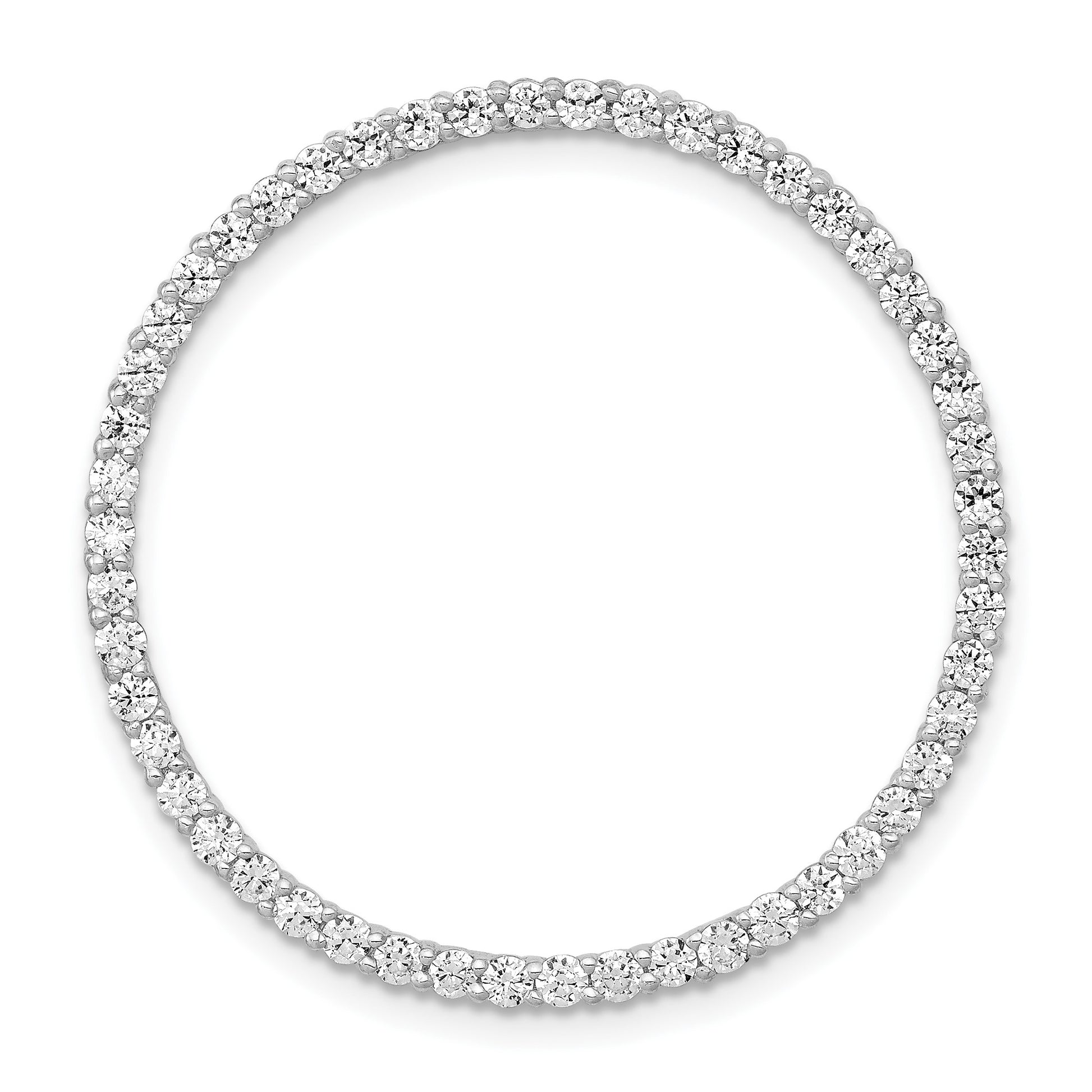 14k White Gold 1 carat Diamond Circle Chain Slide