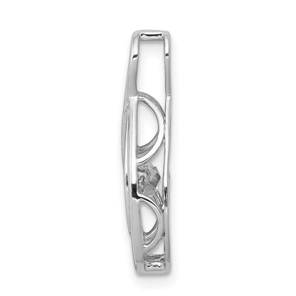 14k White Gold 1/4 carat Moving Diamond Infinity Slide Fits up to 2mm Regular/3mm Fancy or Reversible Omega