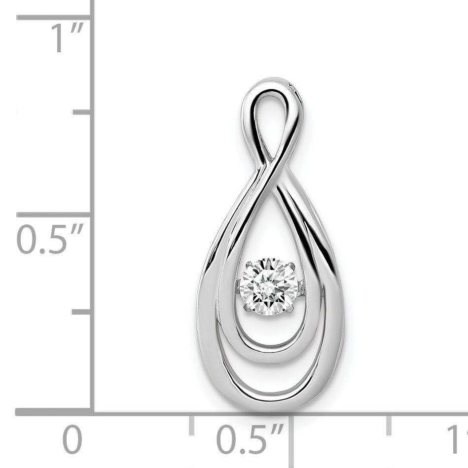 14k White Gold 1/4 carat Moving Diamond Infinity Slide Fits up to 2mm Regular/3mm Fancy or Reversible Omega