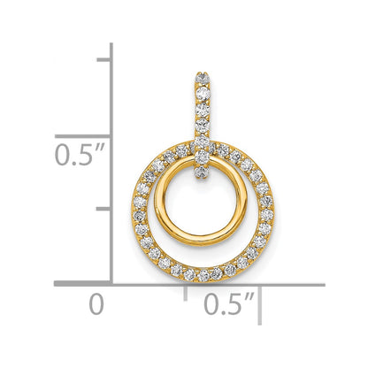 14k 1/4ct. Diamond Double Circle Dangle Pendant