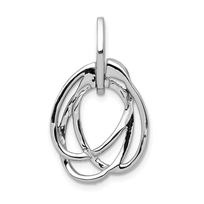 14k White Gold 1/3 carat White and Black Diamond Ovals Slide Fits up to 2mm Regular/4mm Fancy or Reversible Omega
