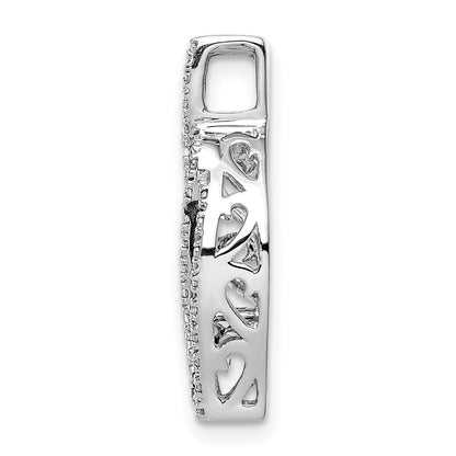 14k White Gold 1/3 carat White and Black Diamond Fancy Curve Chain Slide