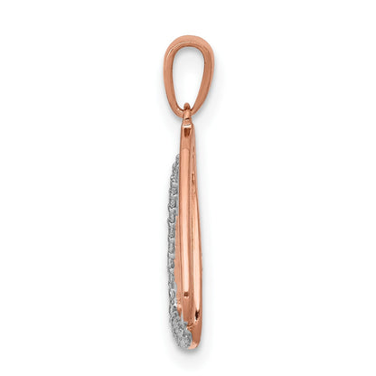 14k Rose Gold 1/6 carat Diamond Double Triangle Pendant
