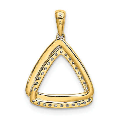 14k Polished 1/6 carat Diamond Double Triangle Pendant