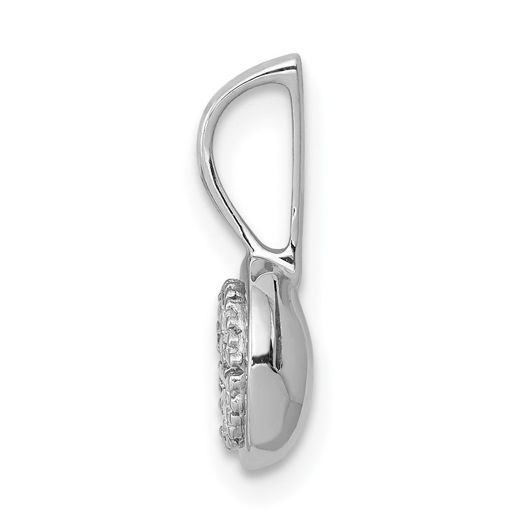 14k White Gold 1/10 carat Diamond Round Cluster Pendant