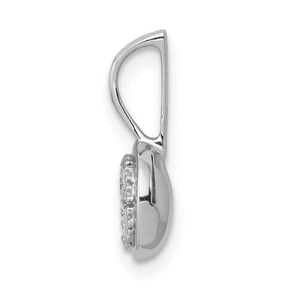 14k White Gold 1/10 carat Diamond Round Cluster Pendant