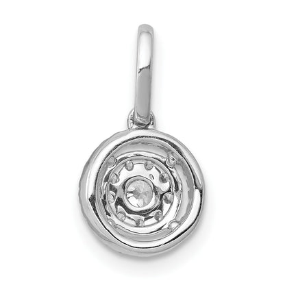 14k White Gold 1/4 carat Diamond Round Halo Cluster Pendant
