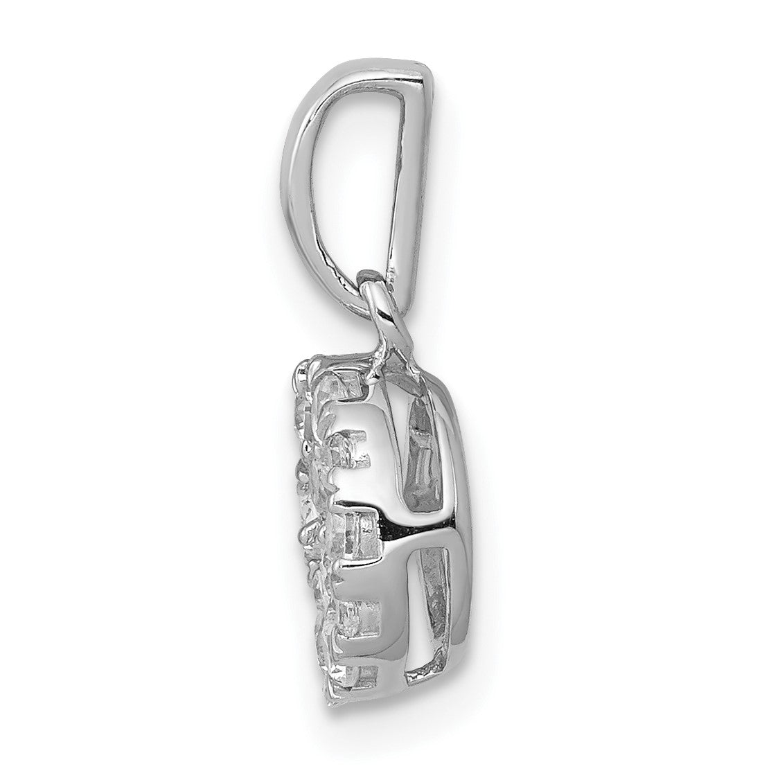 14k White Gold 1/2 carat Diamond Round Cluster Pendant