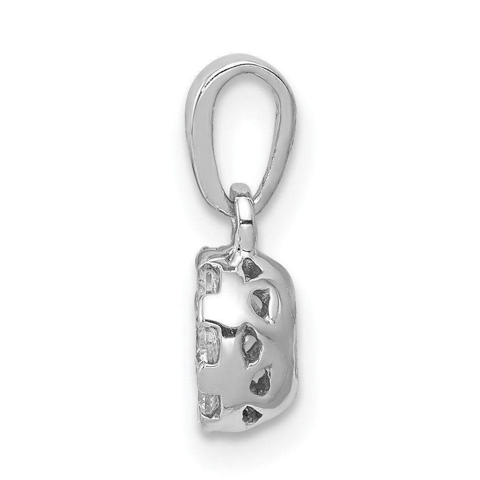 14k White Gold 1/4 carat Diamond Round Halo Pendant