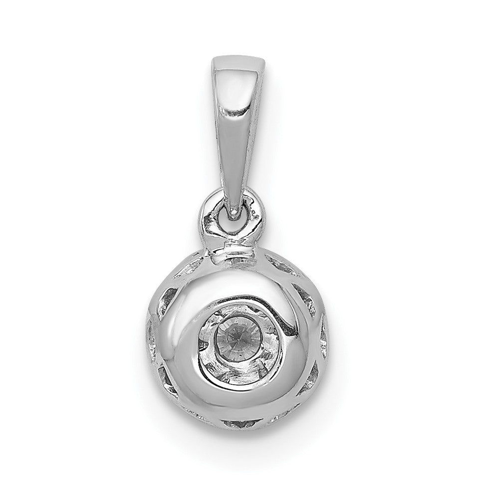 14k White Gold 1/4 carat Diamond Round Halo Pendant