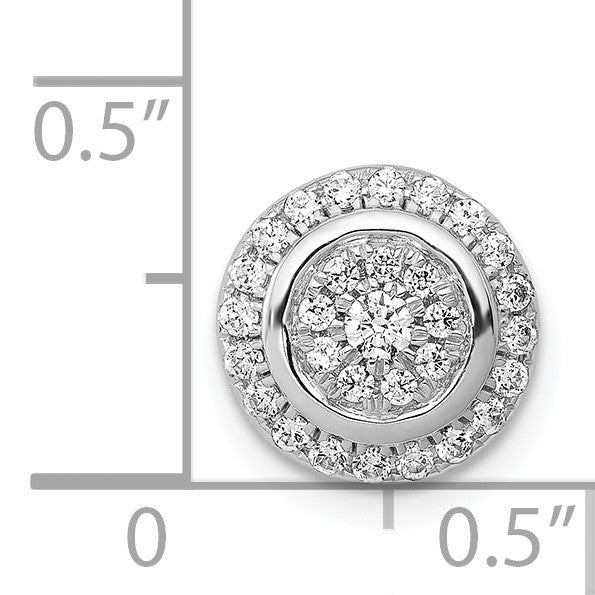 14k White Gold 1/3 carat Vibrant Moving Diamond Circle Halo Chain Slide